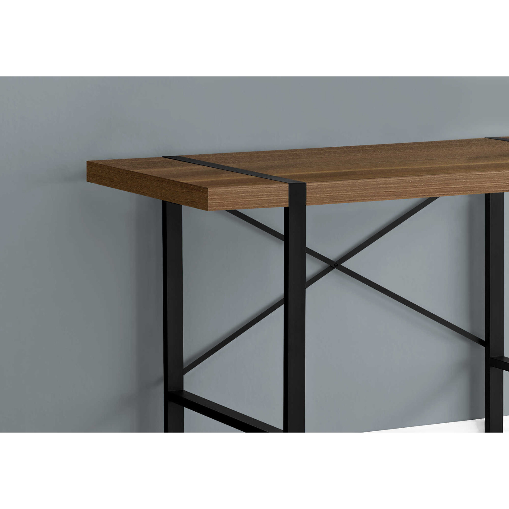 COMPUTER DESK - 48"L / WALNUT / BLACK METAL