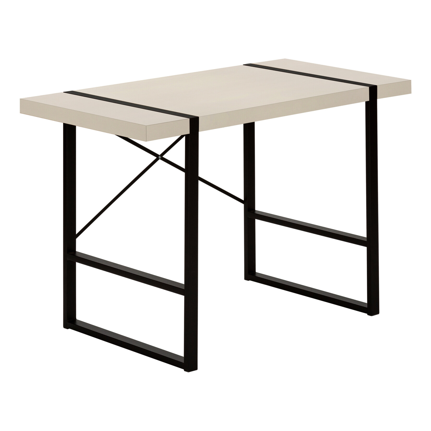 COMPUTER DESK - 48"L / MODERN TAUPE / BLACK METAL