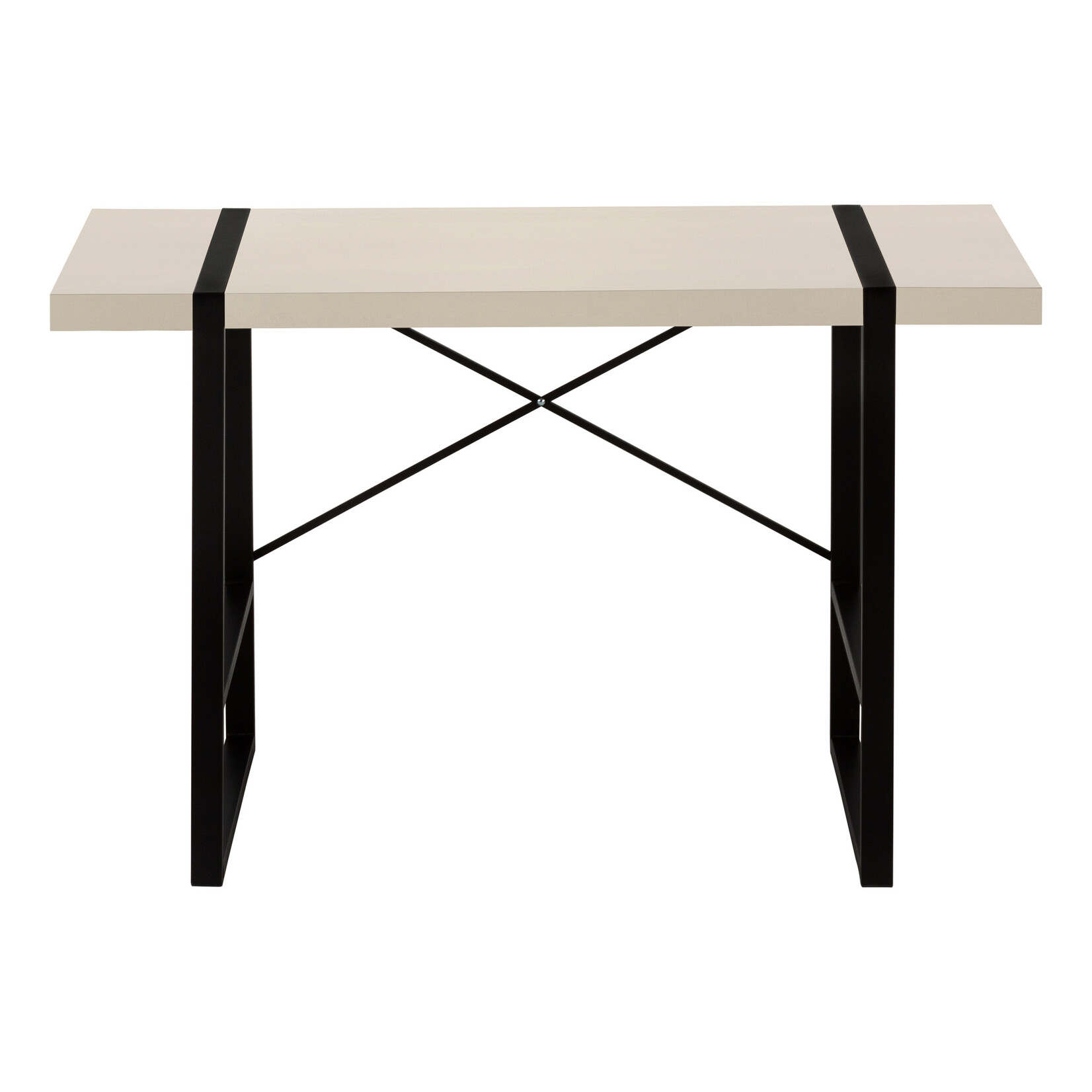 COMPUTER DESK - 48"L / MODERN TAUPE / BLACK METAL