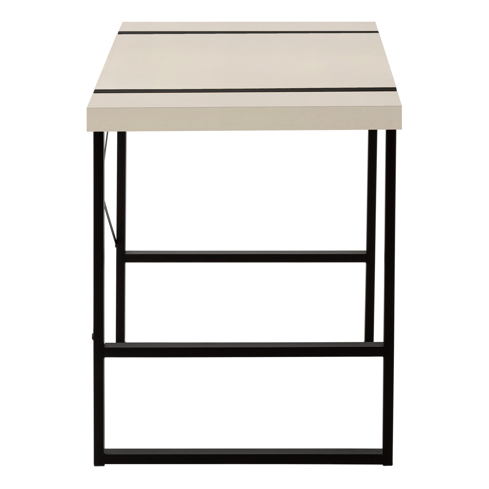 COMPUTER DESK - 48"L / MODERN TAUPE / BLACK METAL