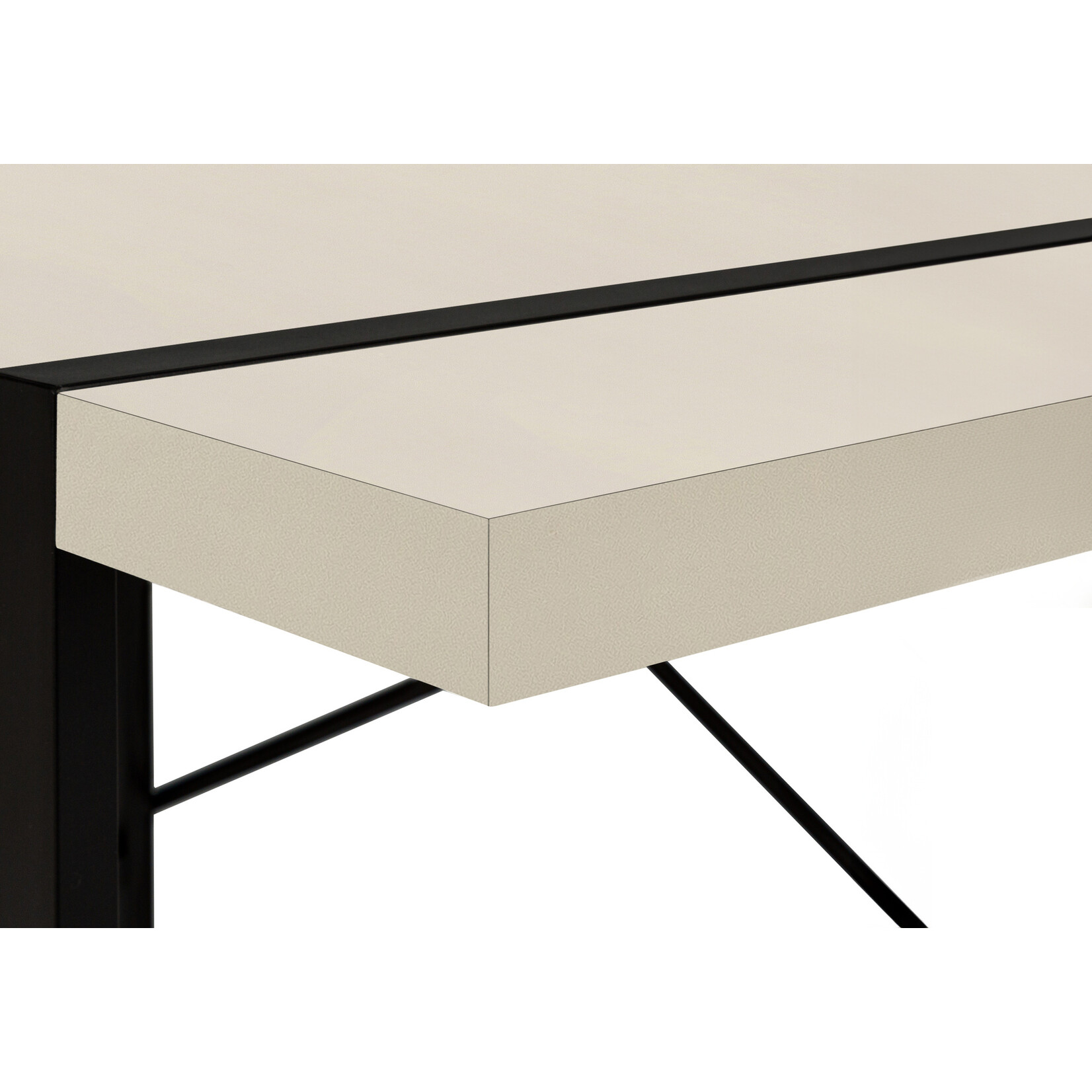 COMPUTER DESK - 48"L / MODERN TAUPE / BLACK METAL