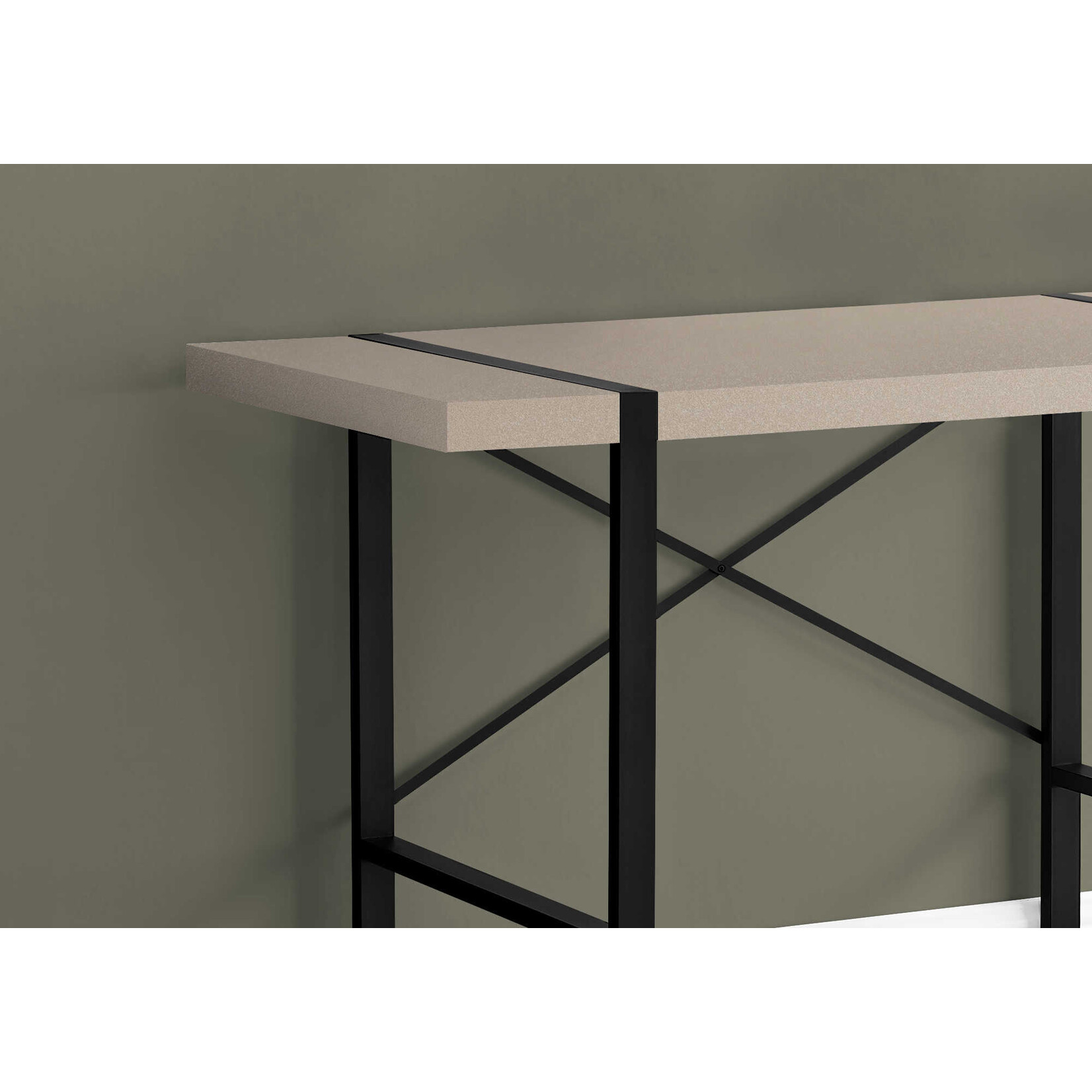 COMPUTER DESK - 48"L / MODERN TAUPE / BLACK METAL