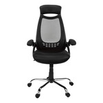Chaise de Bureau Executive - Meche Noir, Dossier Haut Chrome