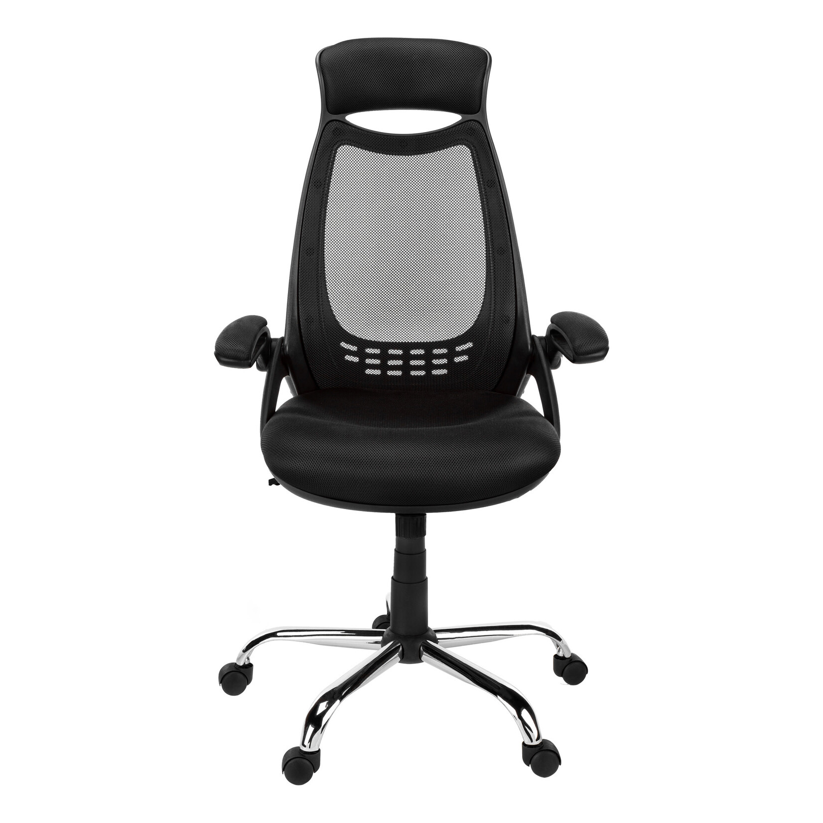 Executive Office Chair - Black Mesh Chrome High-Back