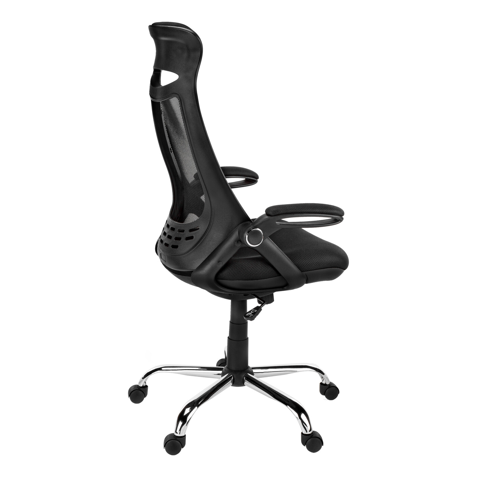 Chaise de Bureau Executive - Meche Noir, Dossier Haut Chrome
