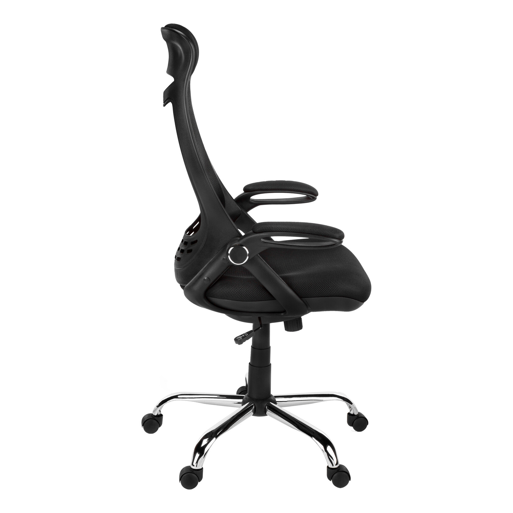 Chaise de Bureau Executive - Meche Noir, Dossier Haut Chrome