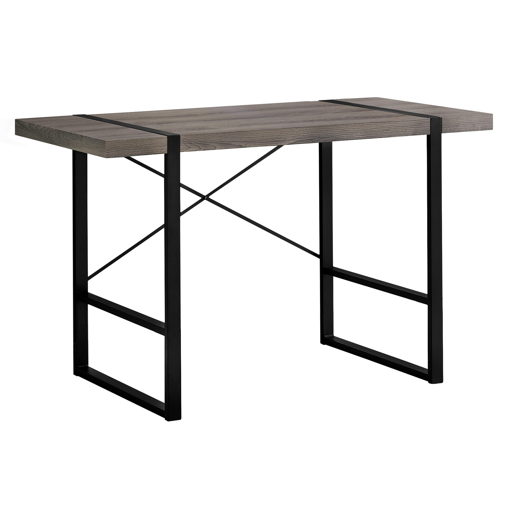 COMPUTER DESK - 48"L / DARK TAUPE / BLACK METAL