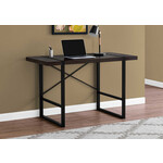 COMPUTER DESK - 48"L / ESPRESSO / BLACK METAL