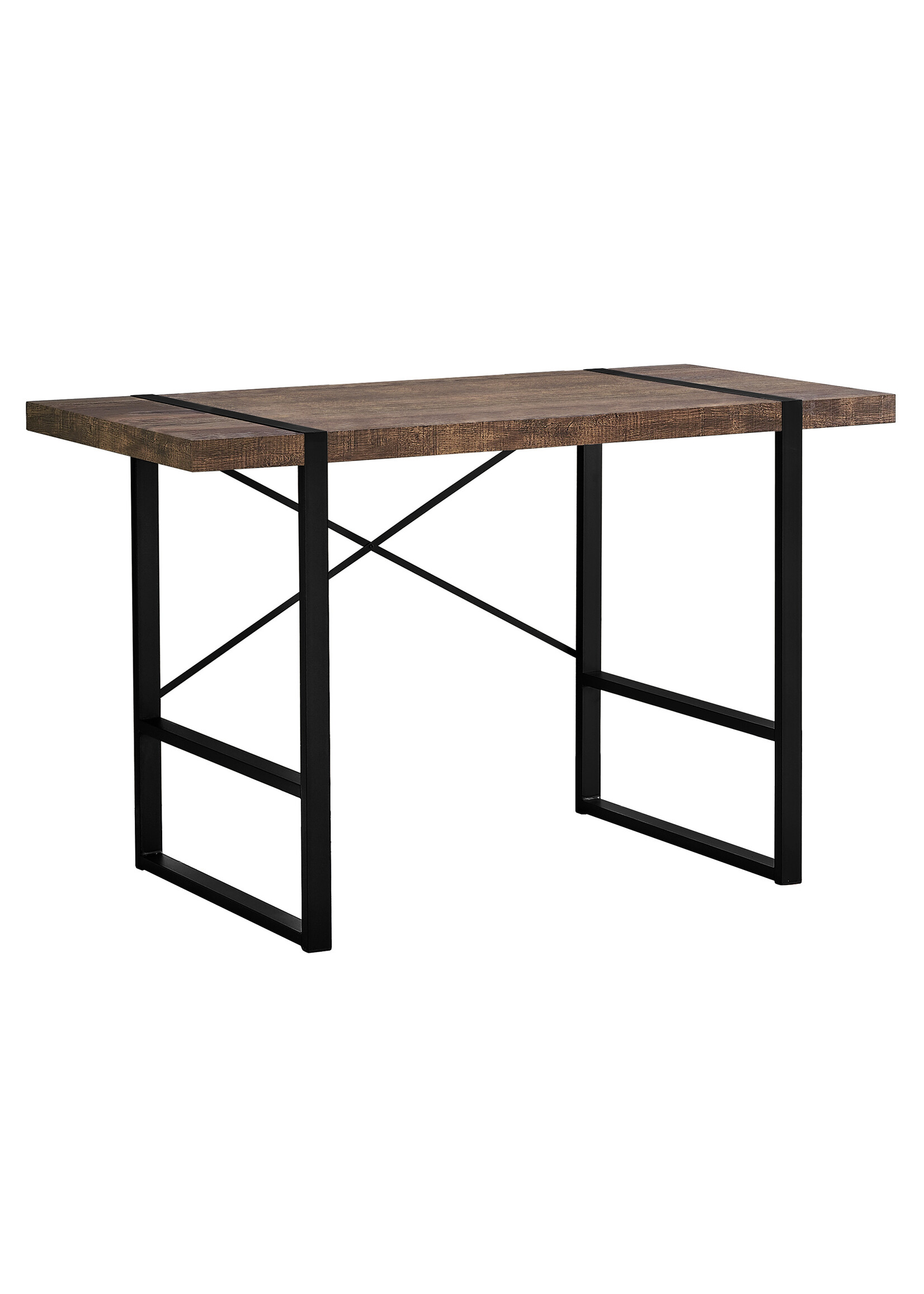 BUREAU - 48"L / FAUX BOIS BRUN / METAL NOIR