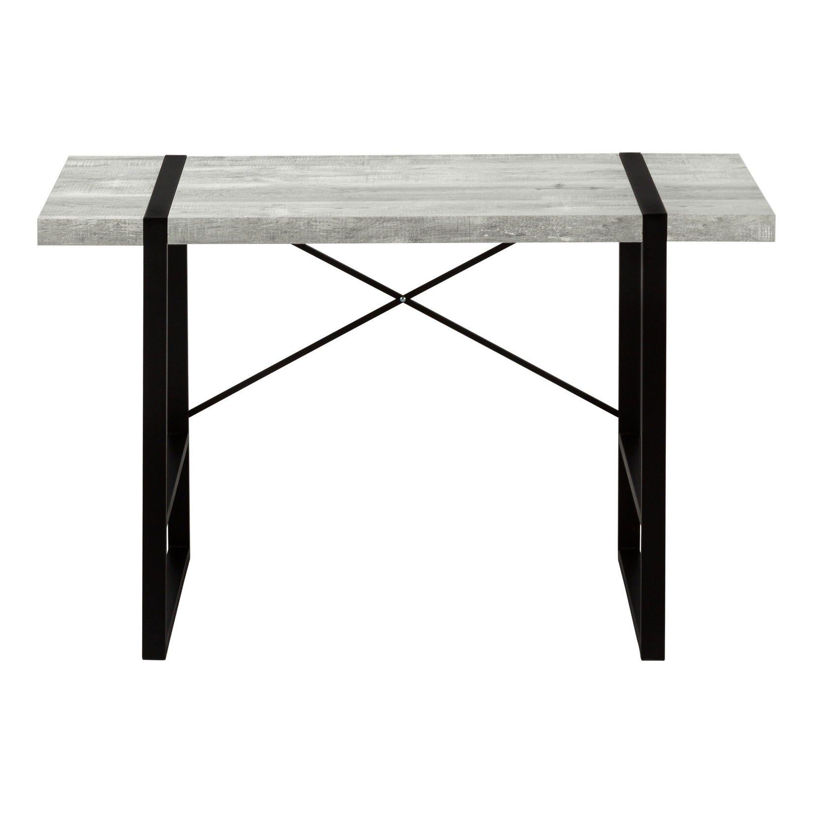 BUREAU - 48"L / FAUX BOIS GRIS / METAL NOIR