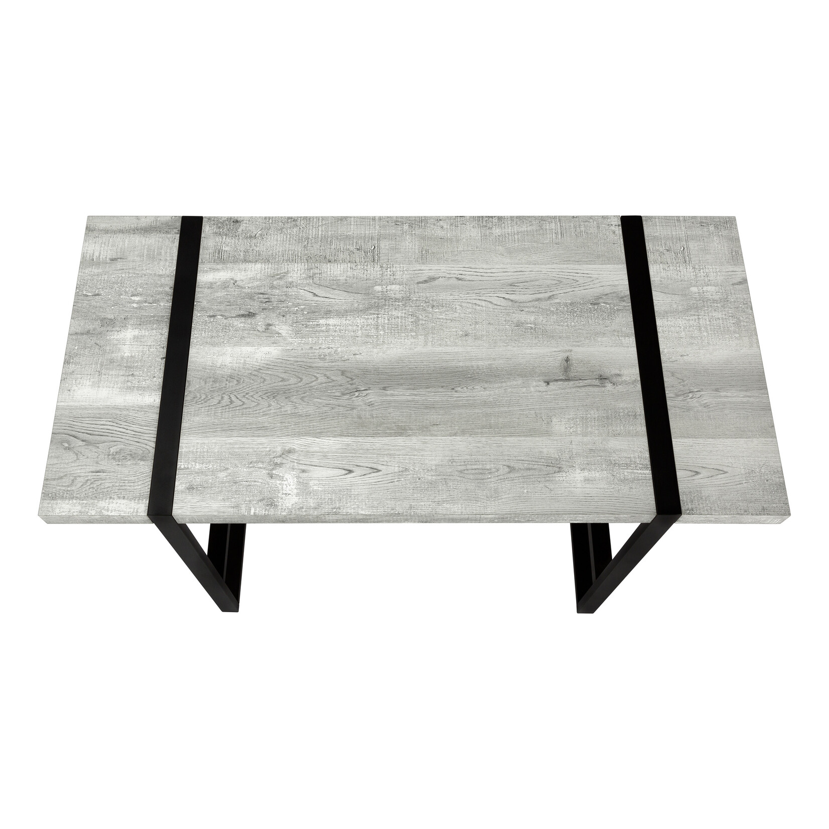 BUREAU - 48"L / FAUX BOIS GRIS / METAL NOIR