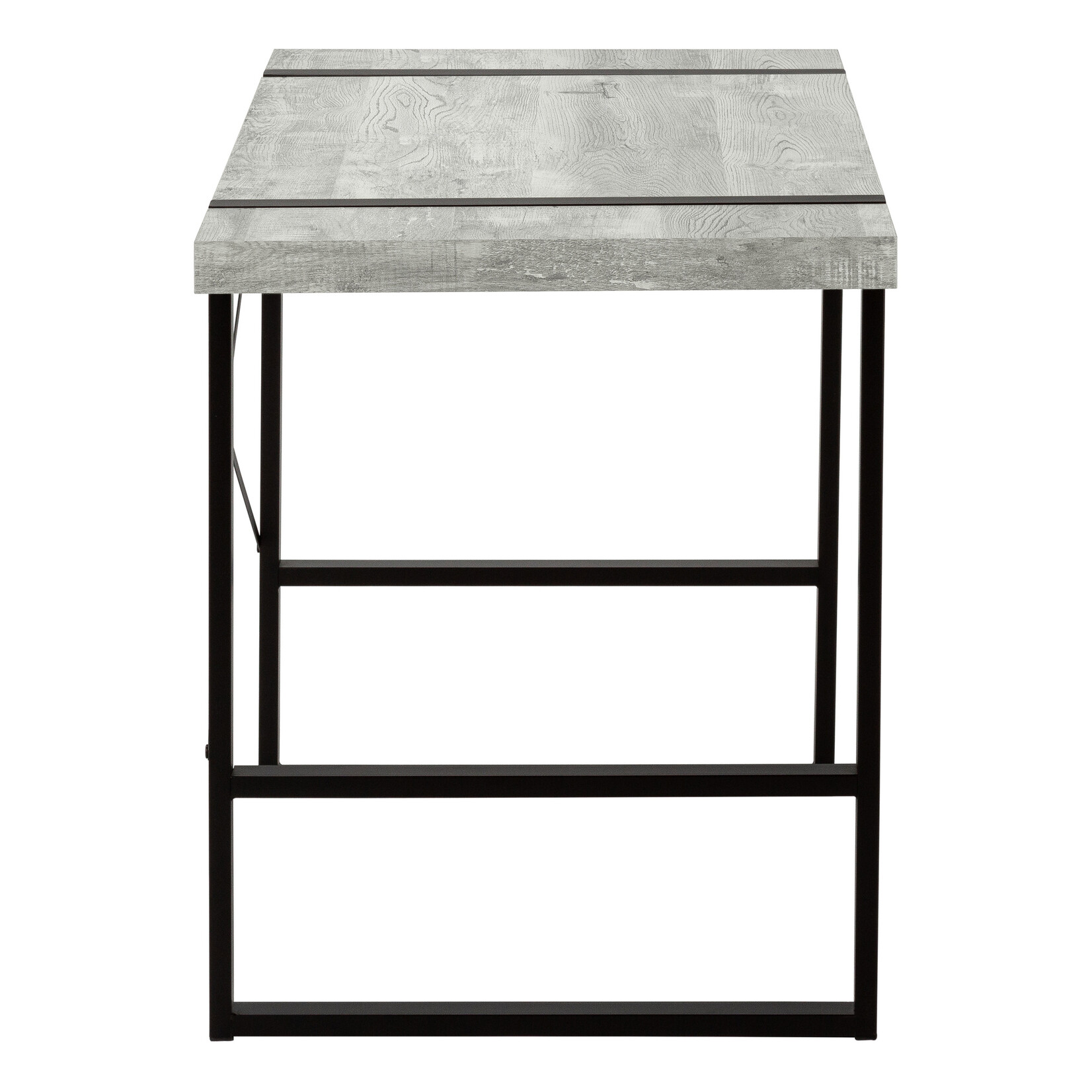 BUREAU - 48"L / FAUX BOIS GRIS / METAL NOIR