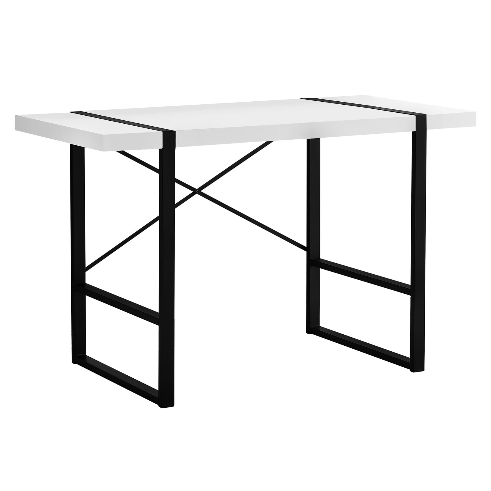 BUREAU - 48"L / BLANC / METAL NOIR