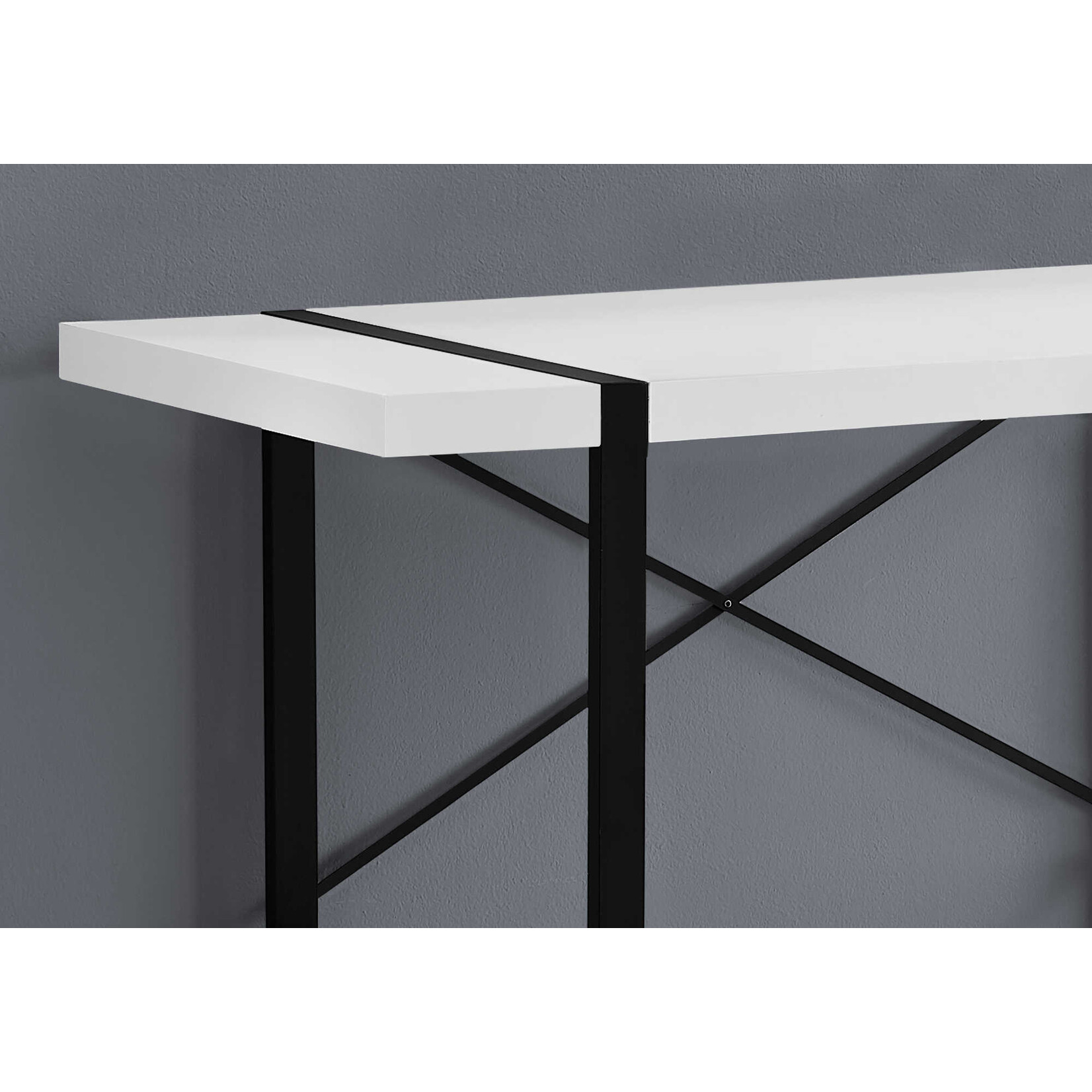 BUREAU - 48"L / BLANC / METAL NOIR