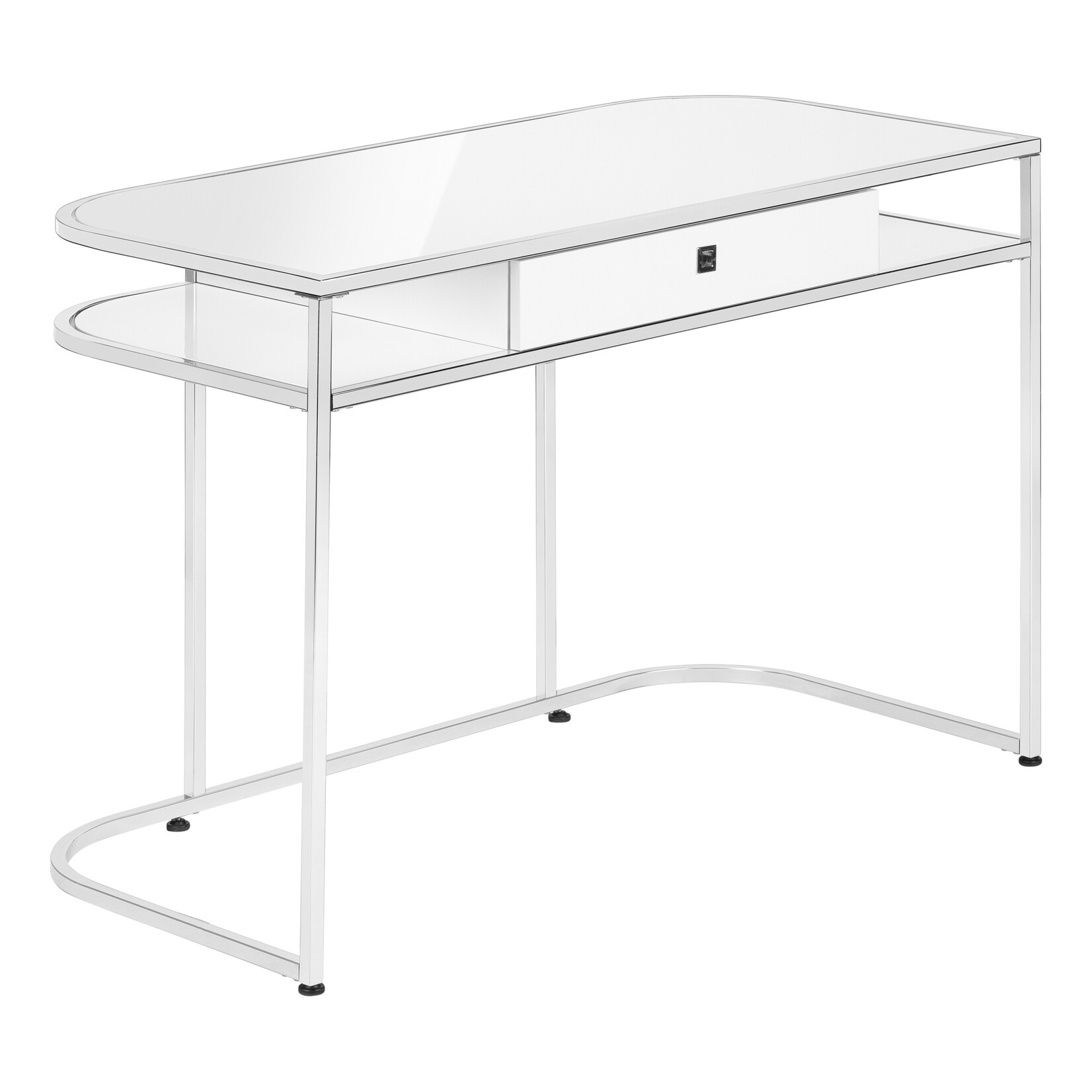 COMPUTER DESK - 48"L / GLOSSY WHITE / CHROME METAL