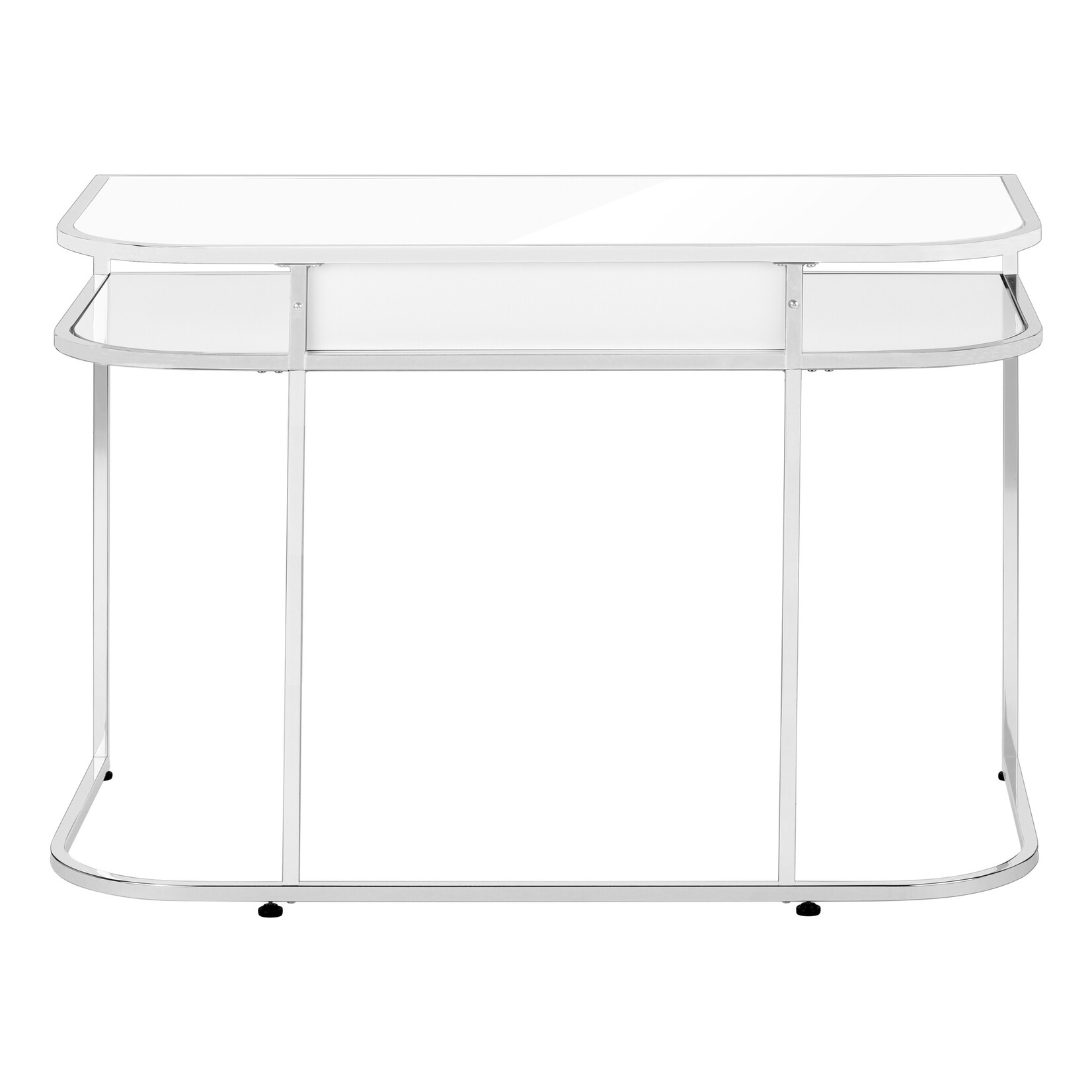 COMPUTER DESK - 48"L / GLOSSY WHITE / CHROME METAL