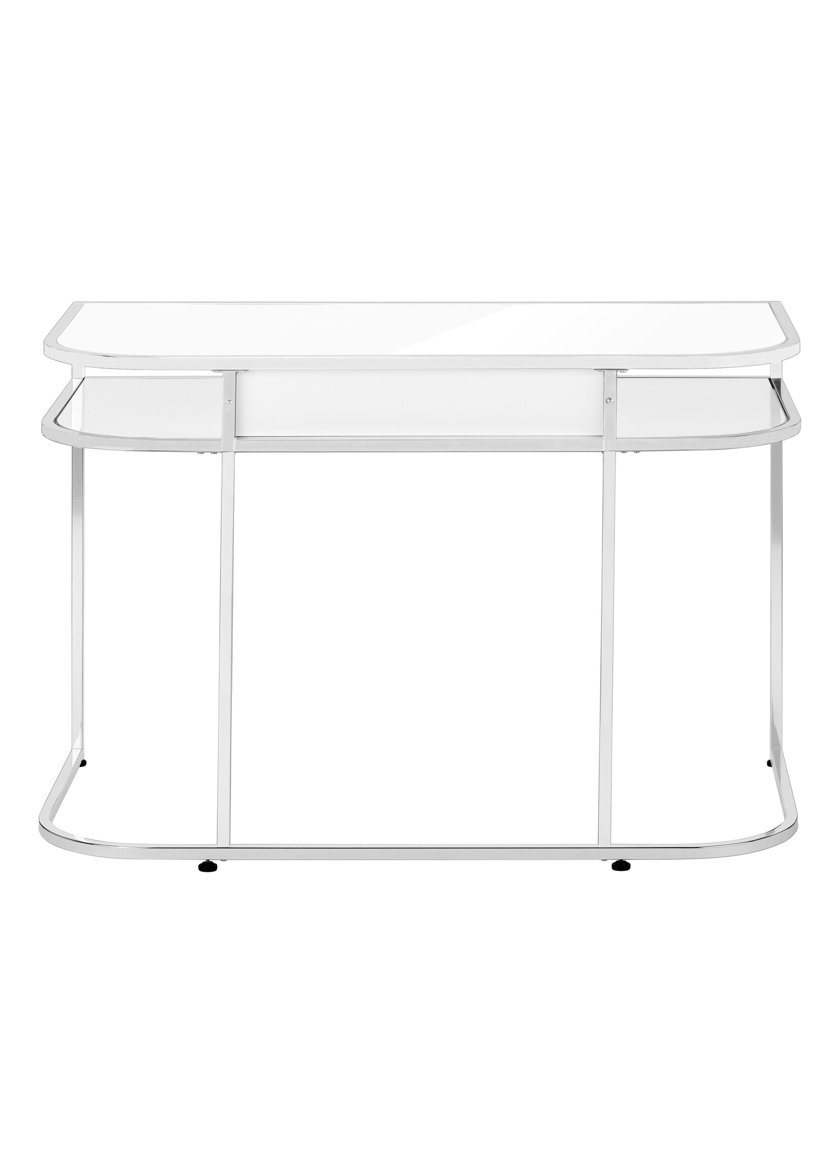 COMPUTER DESK - 48"L / GLOSSY WHITE / CHROME METAL