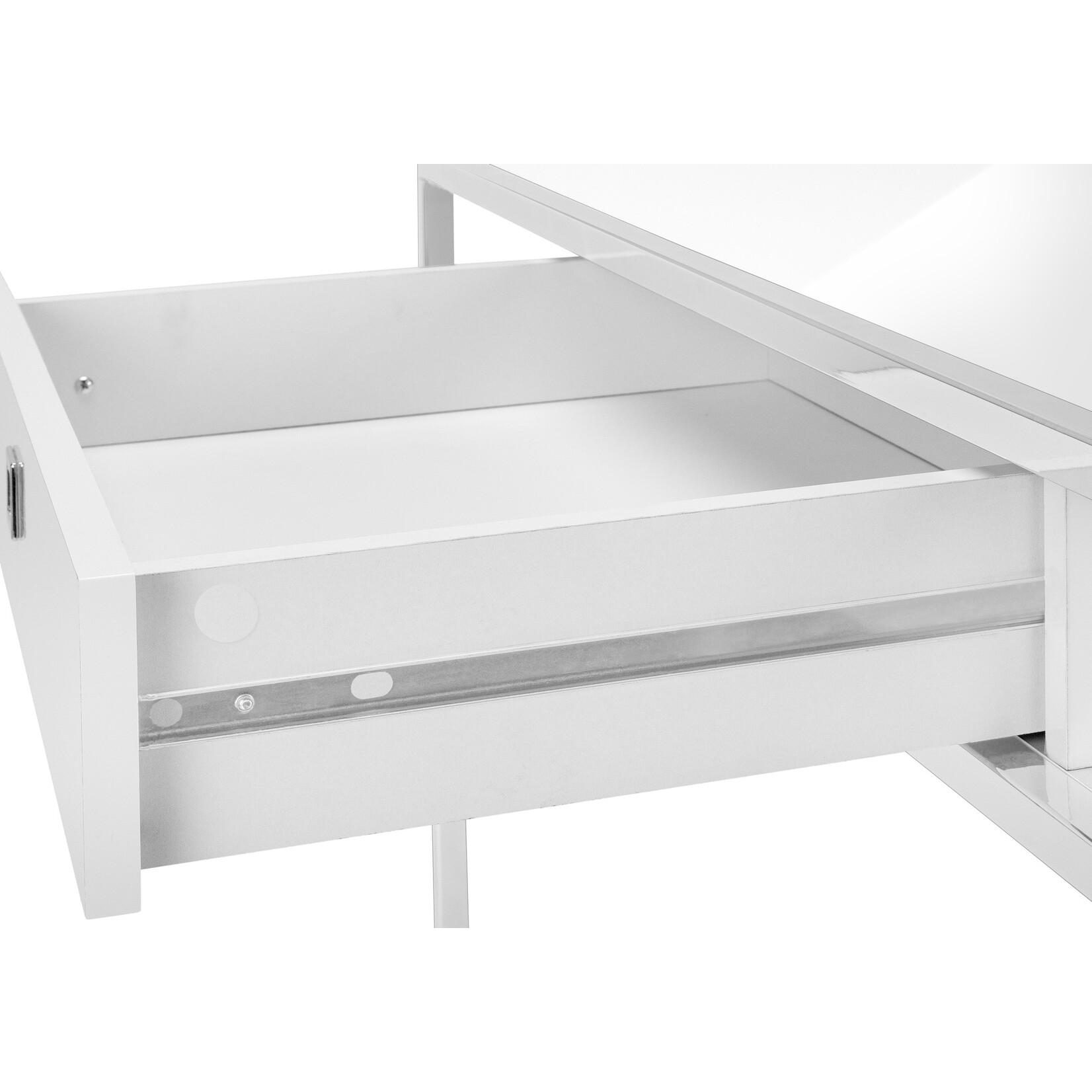COMPUTER DESK - 48"L / GLOSSY WHITE / CHROME METAL