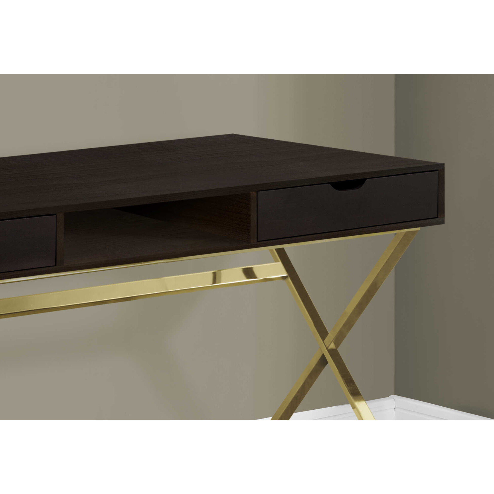 BUREAU - 48"L / ESPRESSO / METAL OR