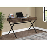 COMPUTER DESK - 48"L / BROWN RECLAIMED WOOD / BLACK METAL