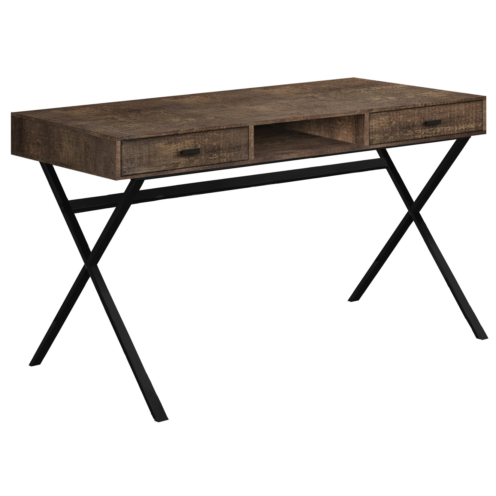 COMPUTER DESK - 48"L / BROWN RECLAIMED WOOD / BLACK METAL
