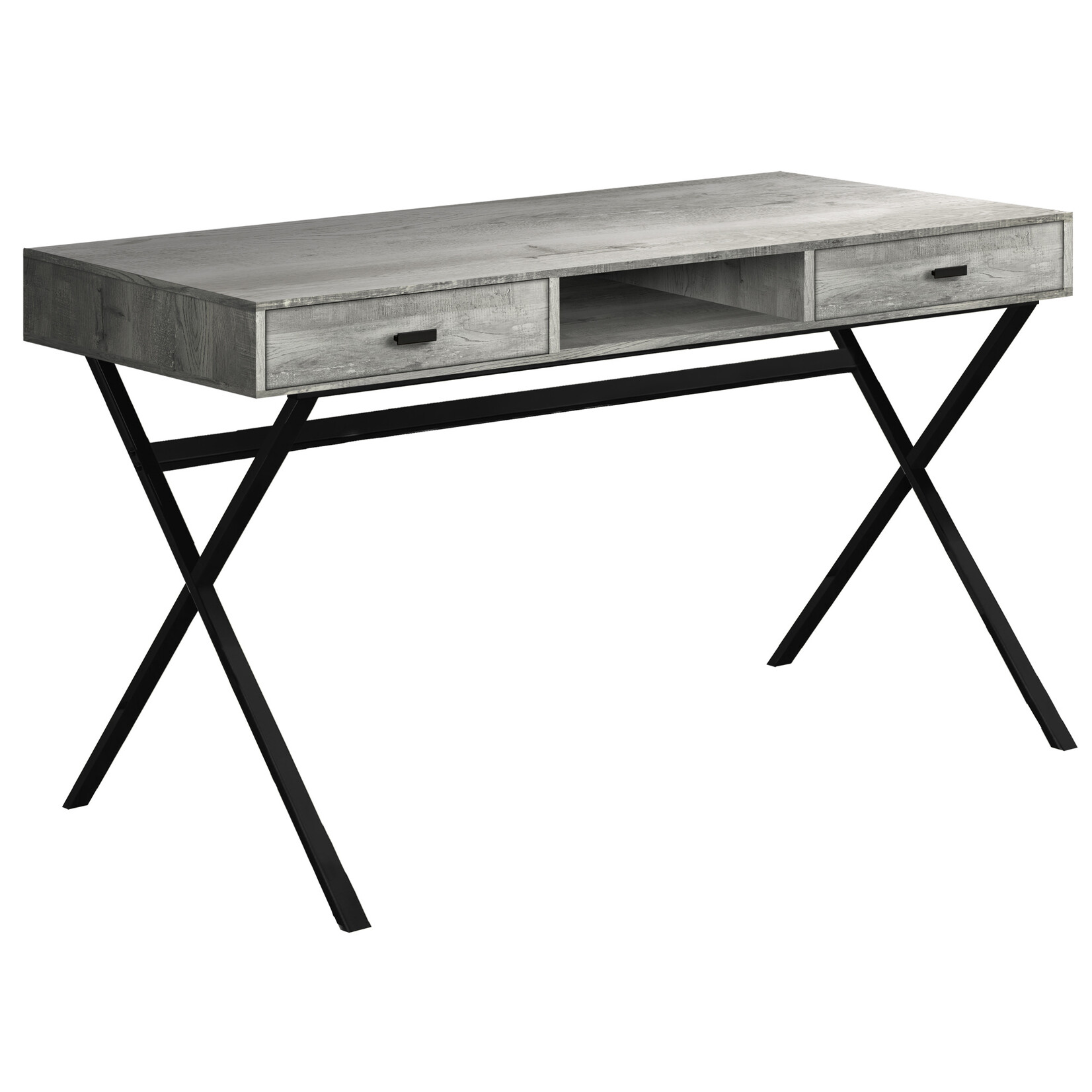 COMPUTER DESK - 48"L / GREY RECLAIMED WOOD / BLACK METAL