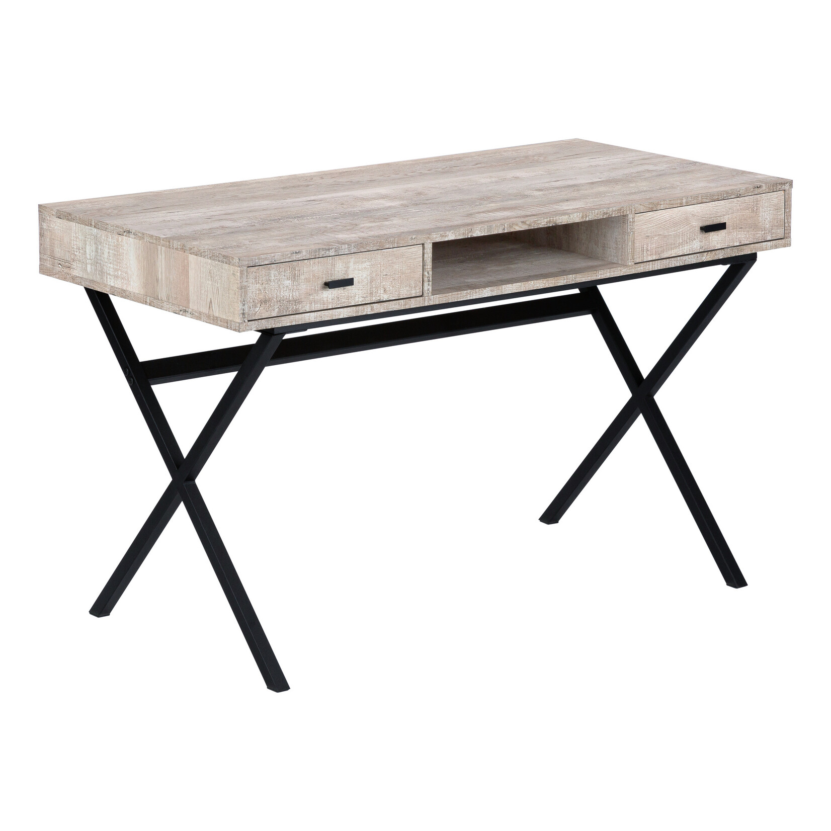 COMPUTER DESK - 48"L / TAUPE RECLAIMED WOOD / BLACK METAL