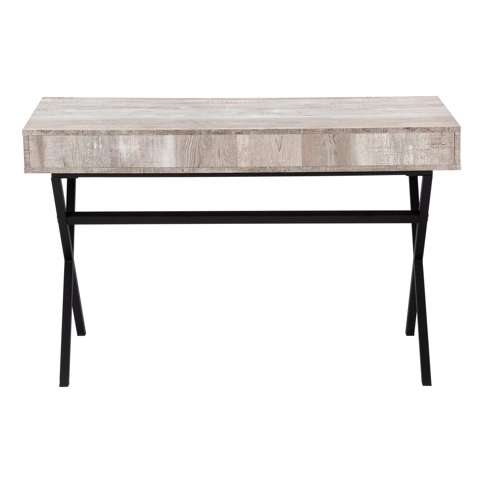 BUREAU - 48"L / FAUX BOIS TAUPE / METAL NOIR