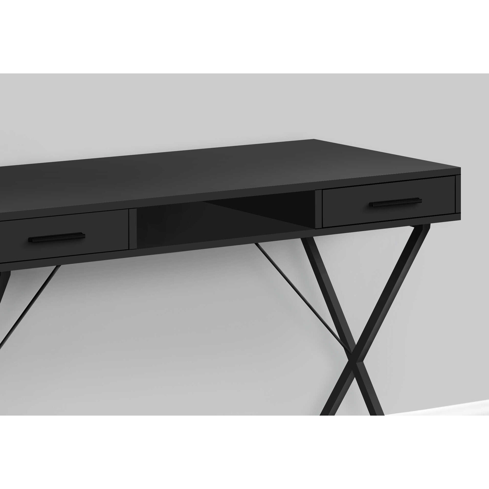 BUREAU - 42"L / NOIR / METAL NOIR