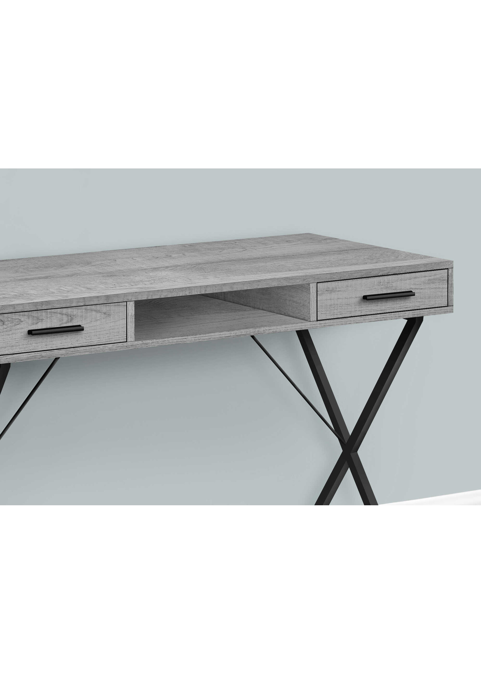 COMPUTER DESK 42"L / GREY / BLACK METAL MAISON CAPLAN