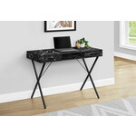 BUREAU - 42"L / MARBRE NOIR / METAL NOIR