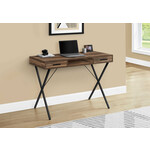 BUREAU - 42"L / FAUX BOIS BRUN / METAL NOIR