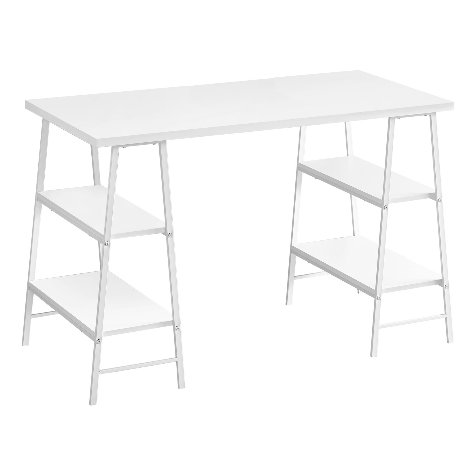 COMPUTER DESK - 48"L / WHITE / WHITE METAL