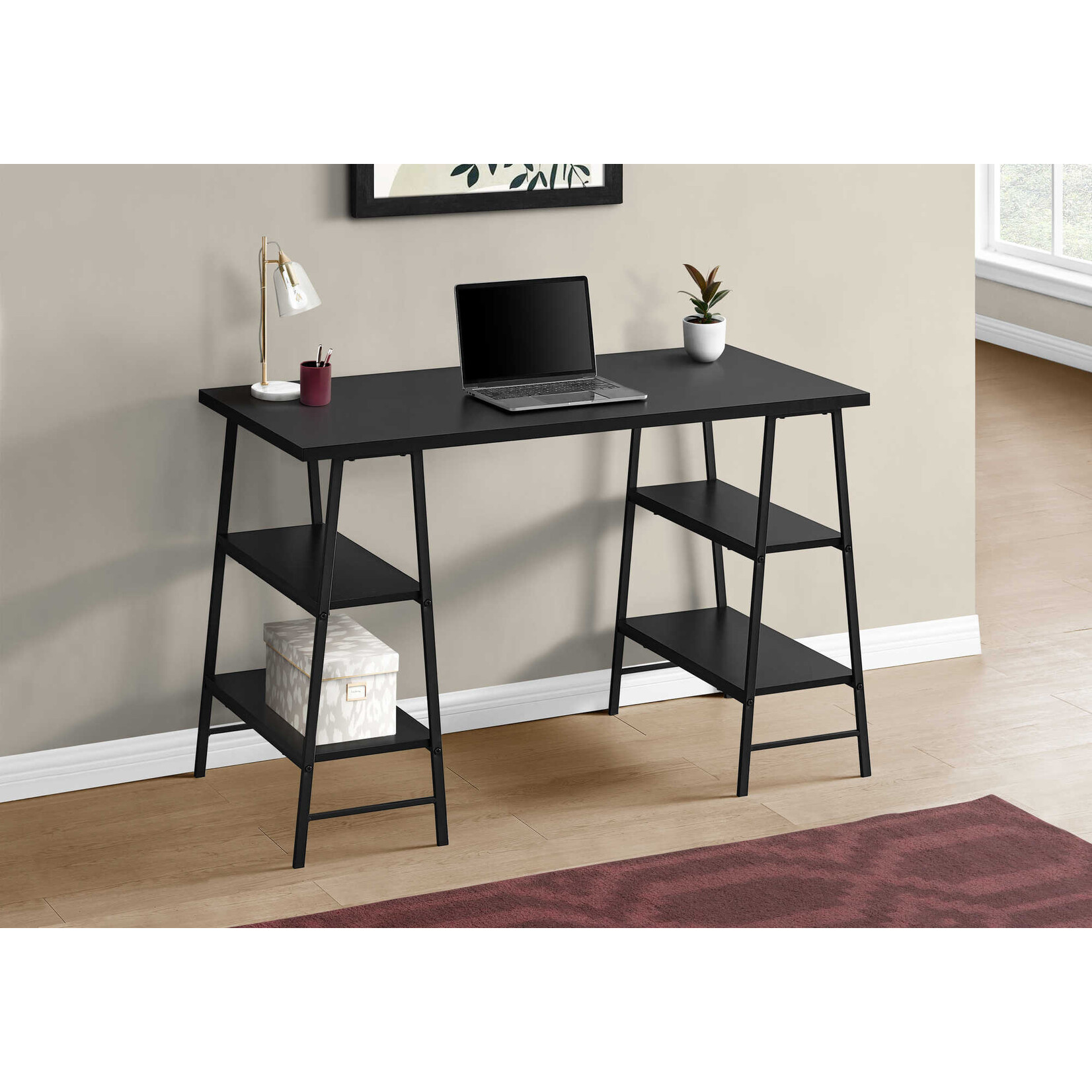 BUREAU - 48"L / NOIR / METAL NOIR
