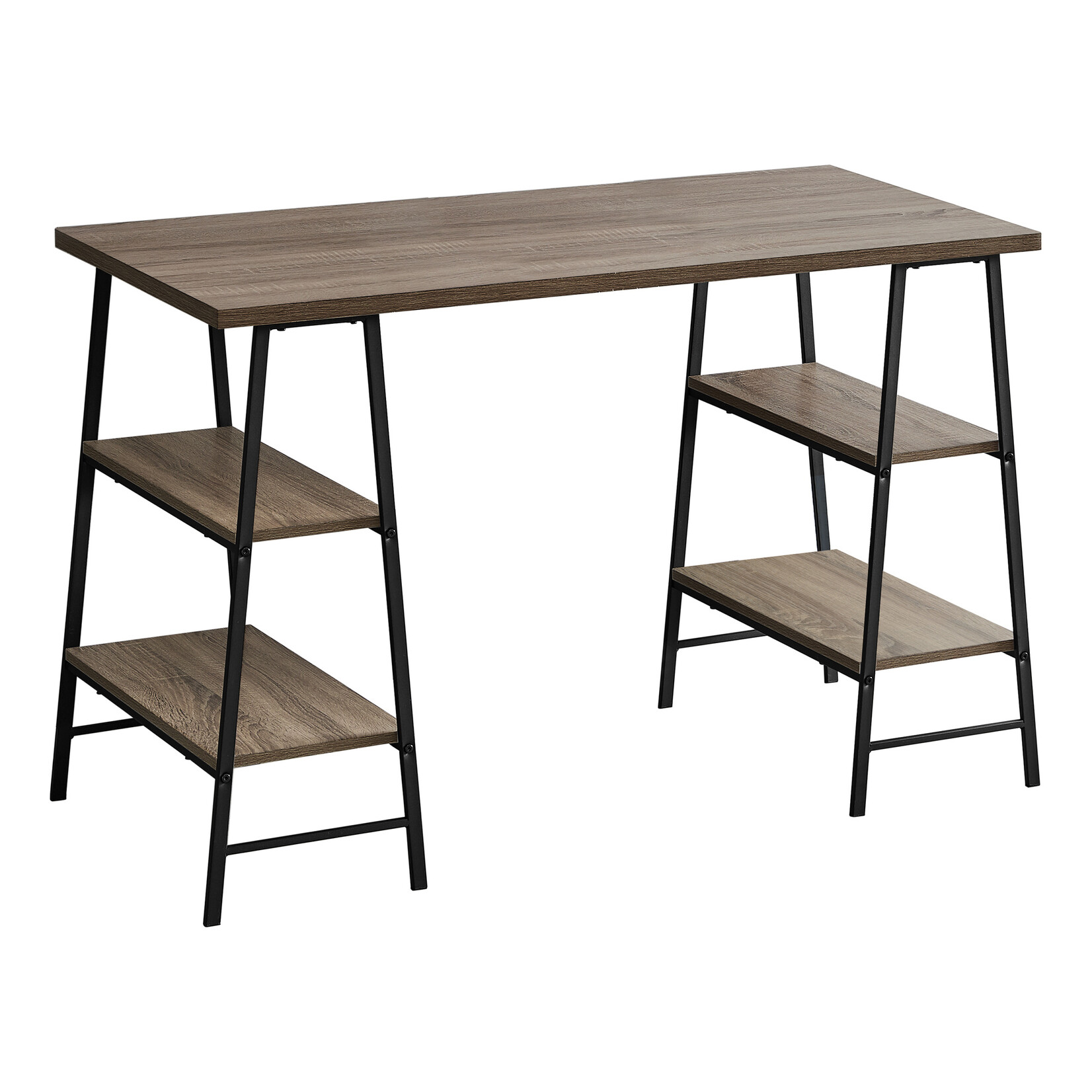 BUREAU - 48"L / TAUPE FONCE / METAL NOIR
