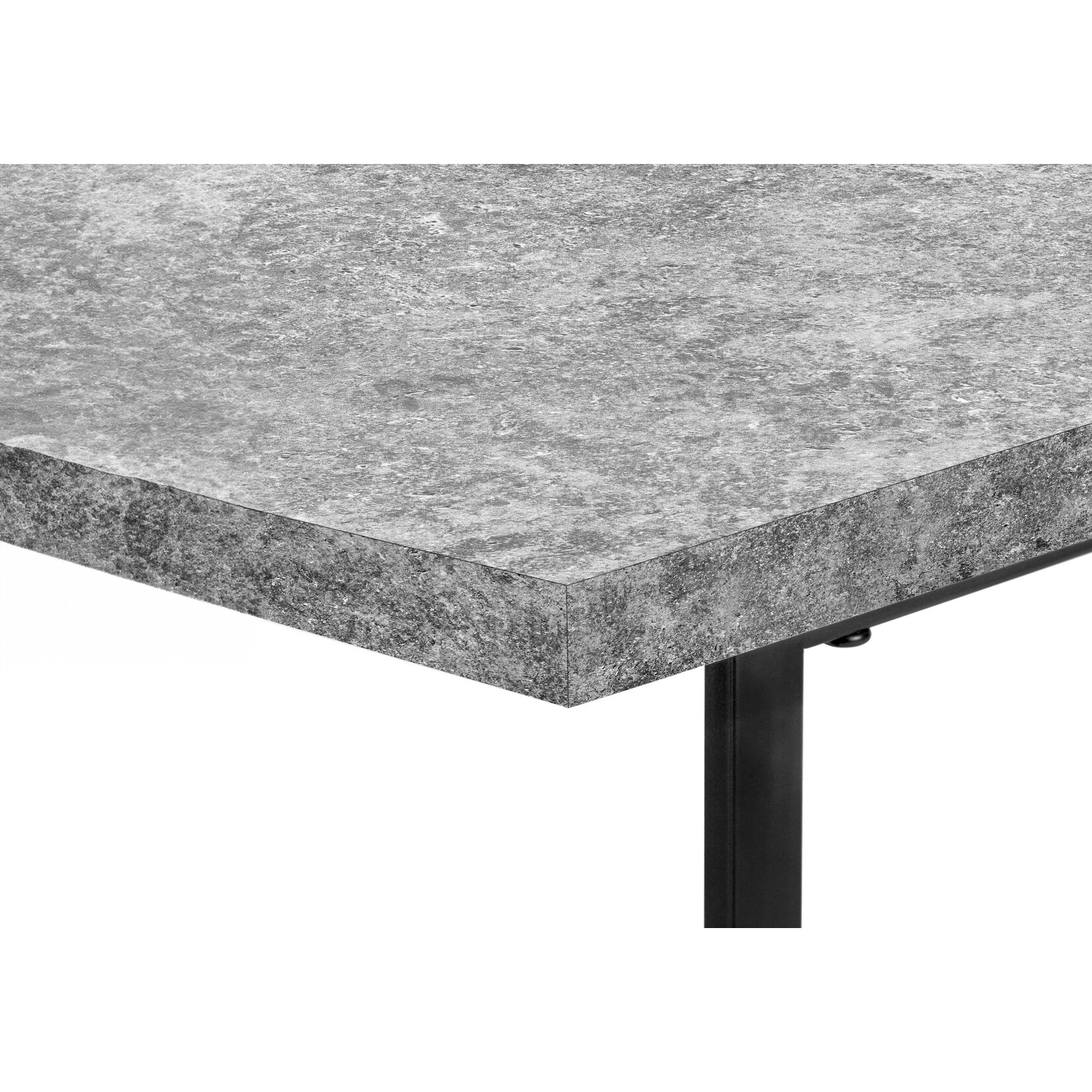 COMPUTER DESK - 48"L / GREY STONE-LOOK / BLACK METAL