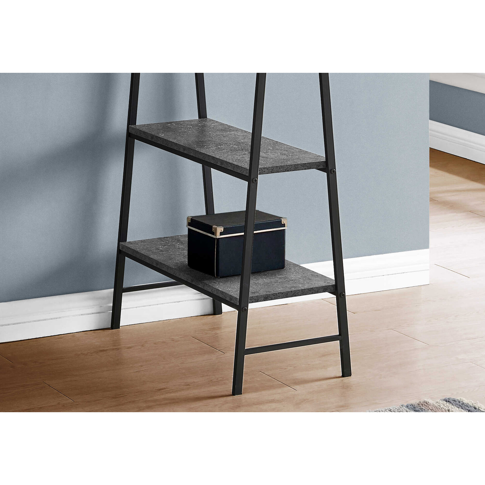 BUREAU - 48"L / FAUSSE PIERRE GRISE / METAL NOIR