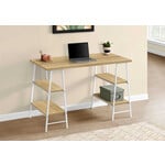COMPUTER DESK - 48"L / NATURAL / WHITE METAL