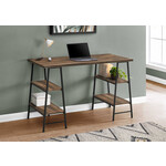 BUREAU - 48"L / FAUX BOIS BRUN / METAL NOIR
