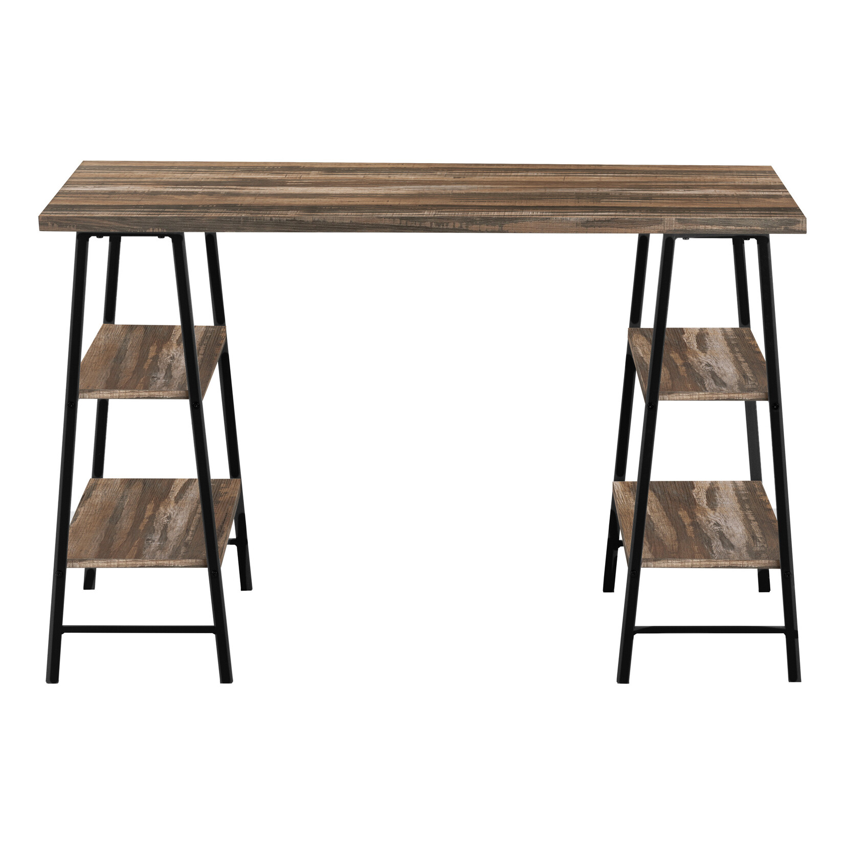 COMPUTER DESK - 48"L / BROWN RECLAIMED WOOD / BLACK METAL