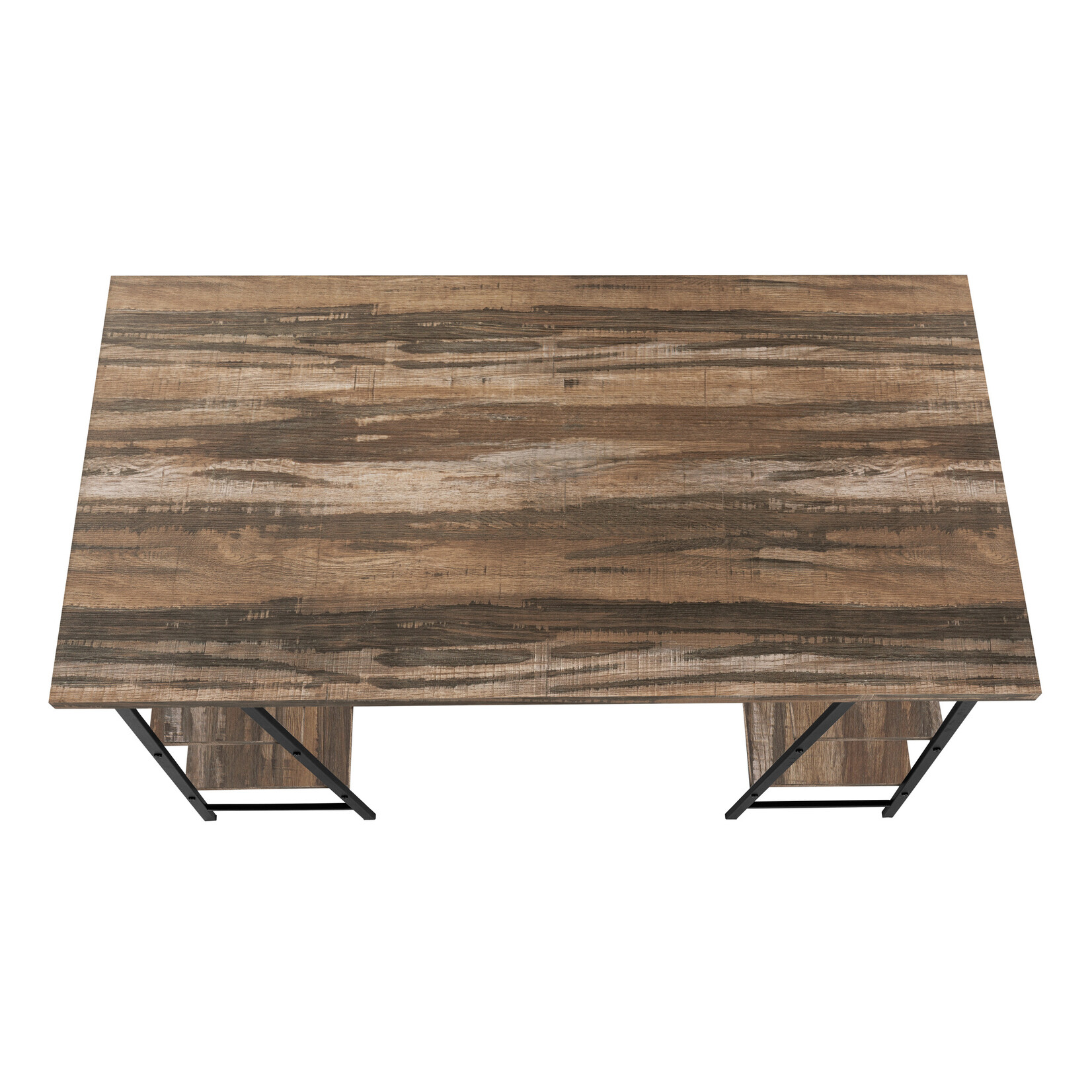 COMPUTER DESK - 48"L / BROWN RECLAIMED WOOD / BLACK METAL