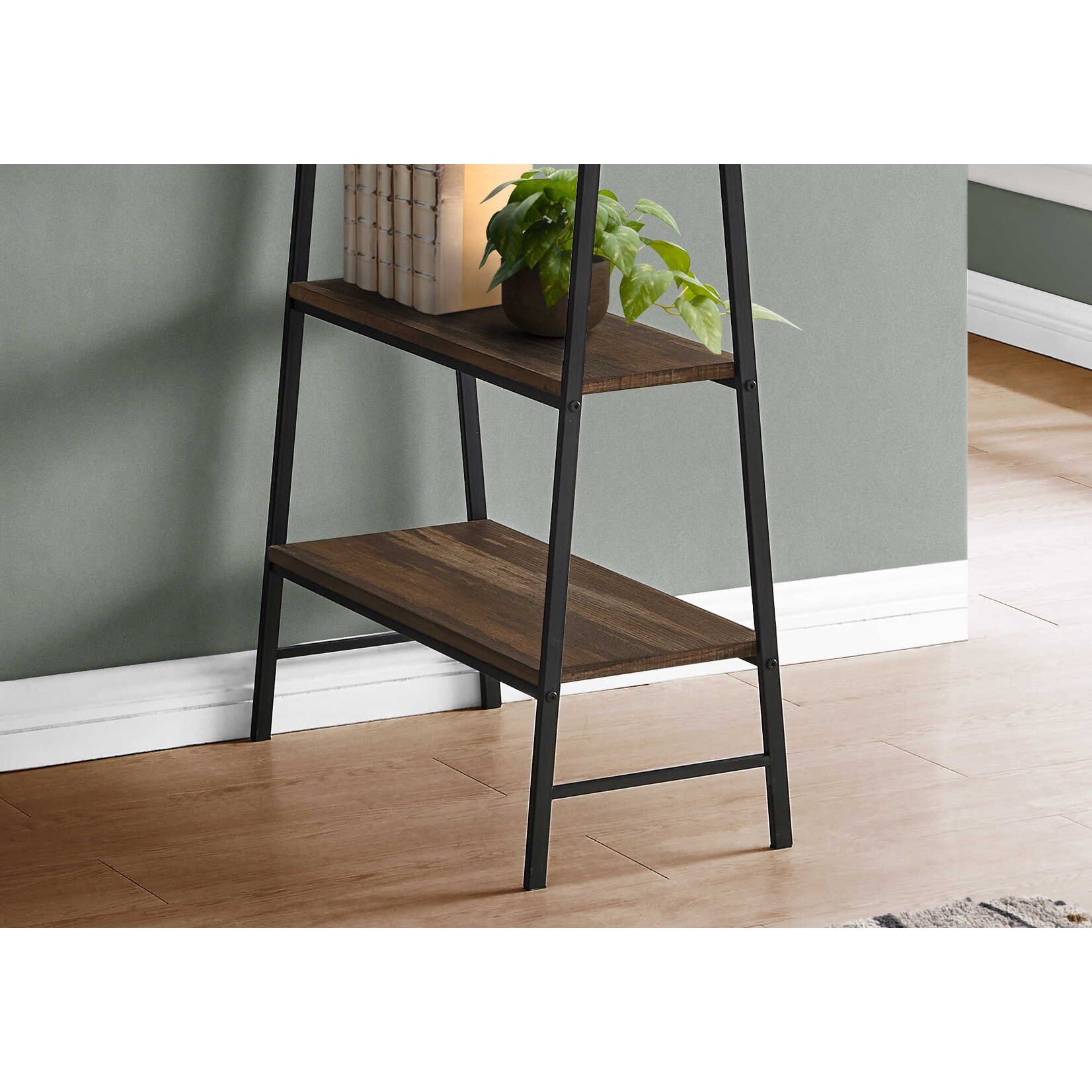 BUREAU - 48"L / FAUX BOIS BRUN / METAL NOIR