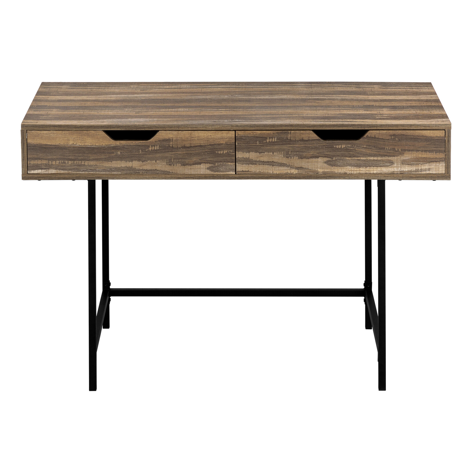 BUREAU - 48"L / FAUX BOIS BRUN / METAL NOIR