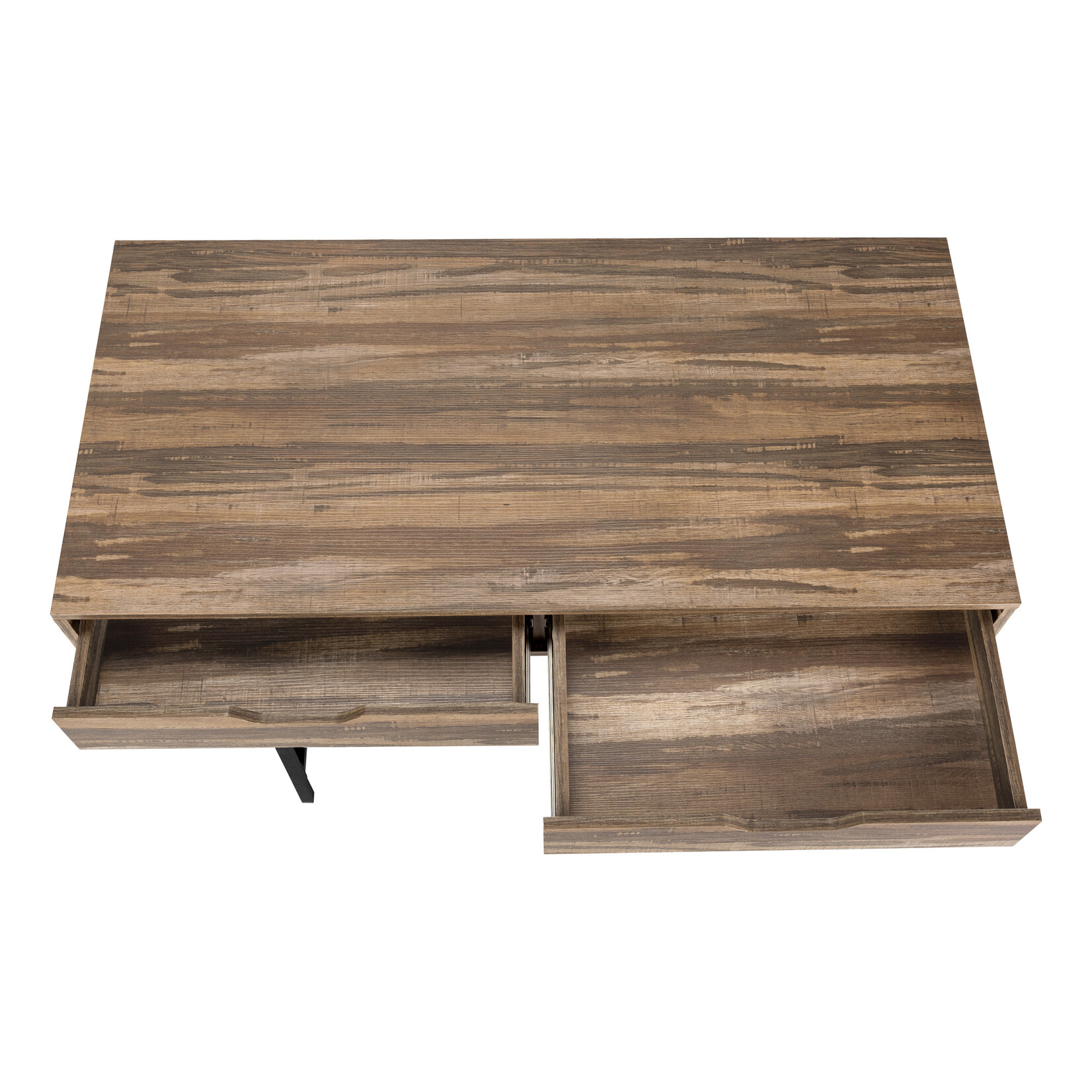 BUREAU - 48"L / FAUX BOIS BRUN / METAL NOIR