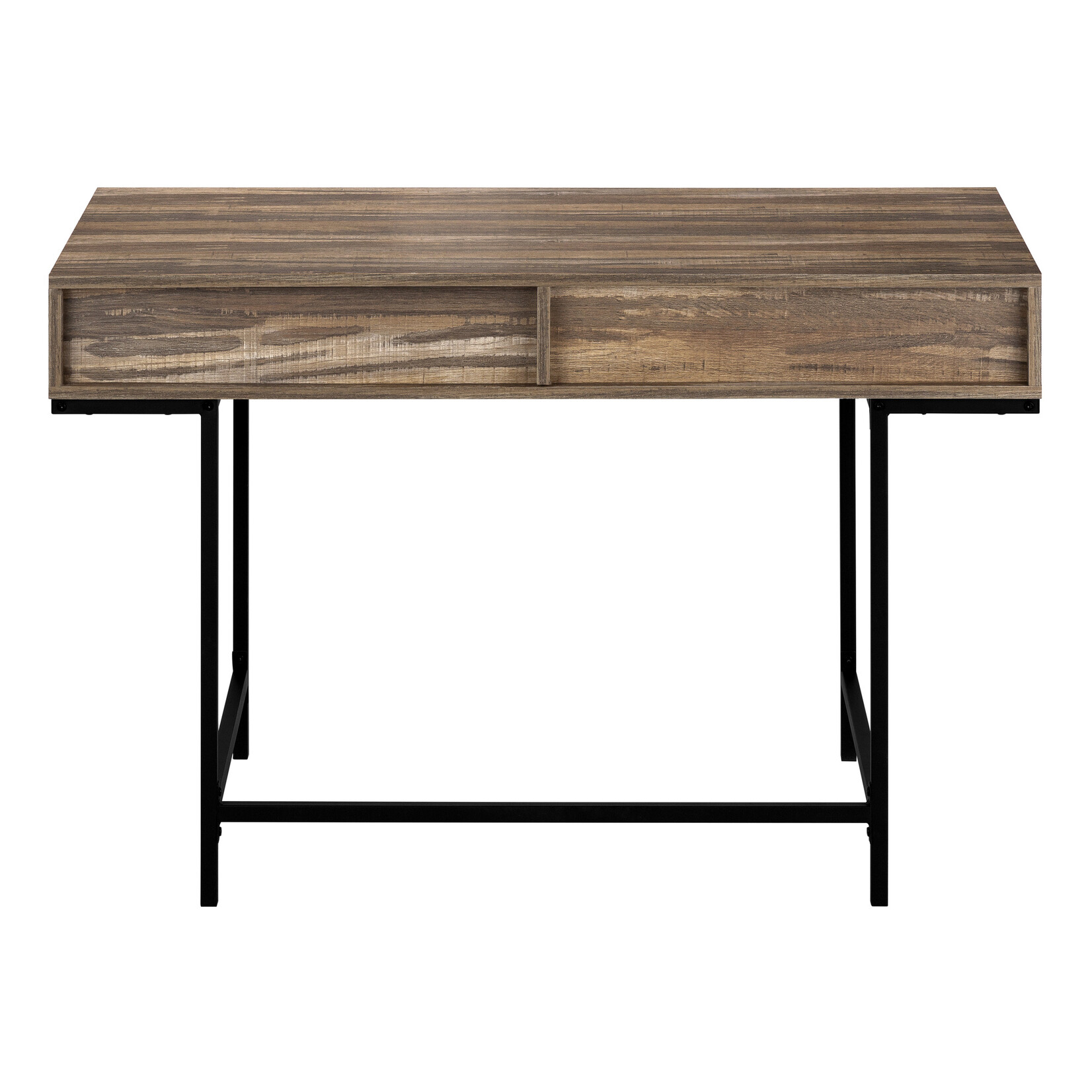 BUREAU - 48"L / FAUX BOIS BRUN / METAL NOIR