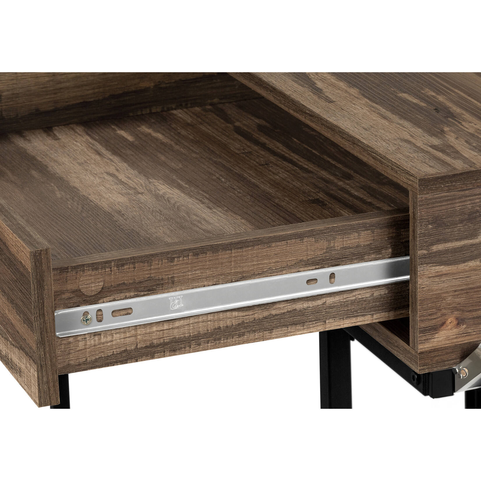 BUREAU - 48"L / FAUX BOIS BRUN / METAL NOIR