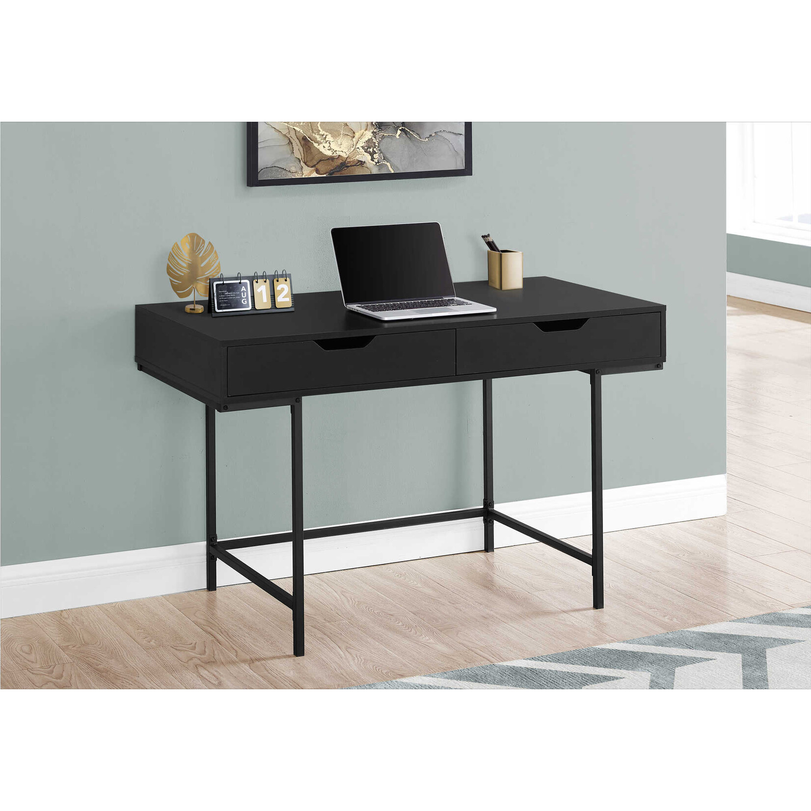 BUREAU - 48"L / NOIR / METAL NOIR