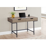 BUREAU - 48"L / TAUPE FONCE / METAL NOIR