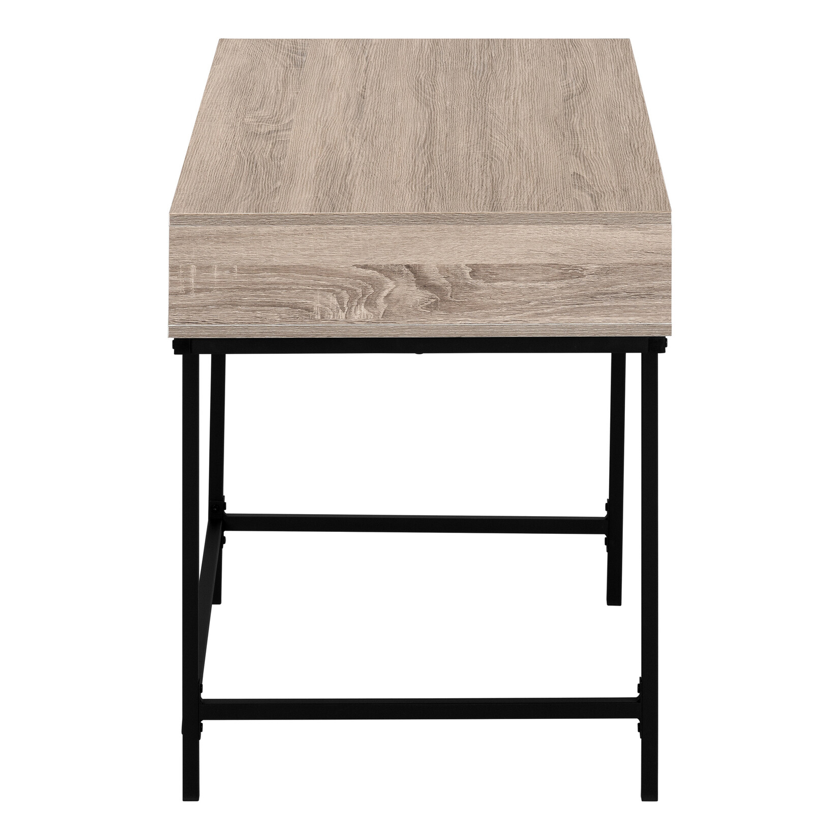 COMPUTER DESK - 48"L / DARK TAUPE / BLACK METAL