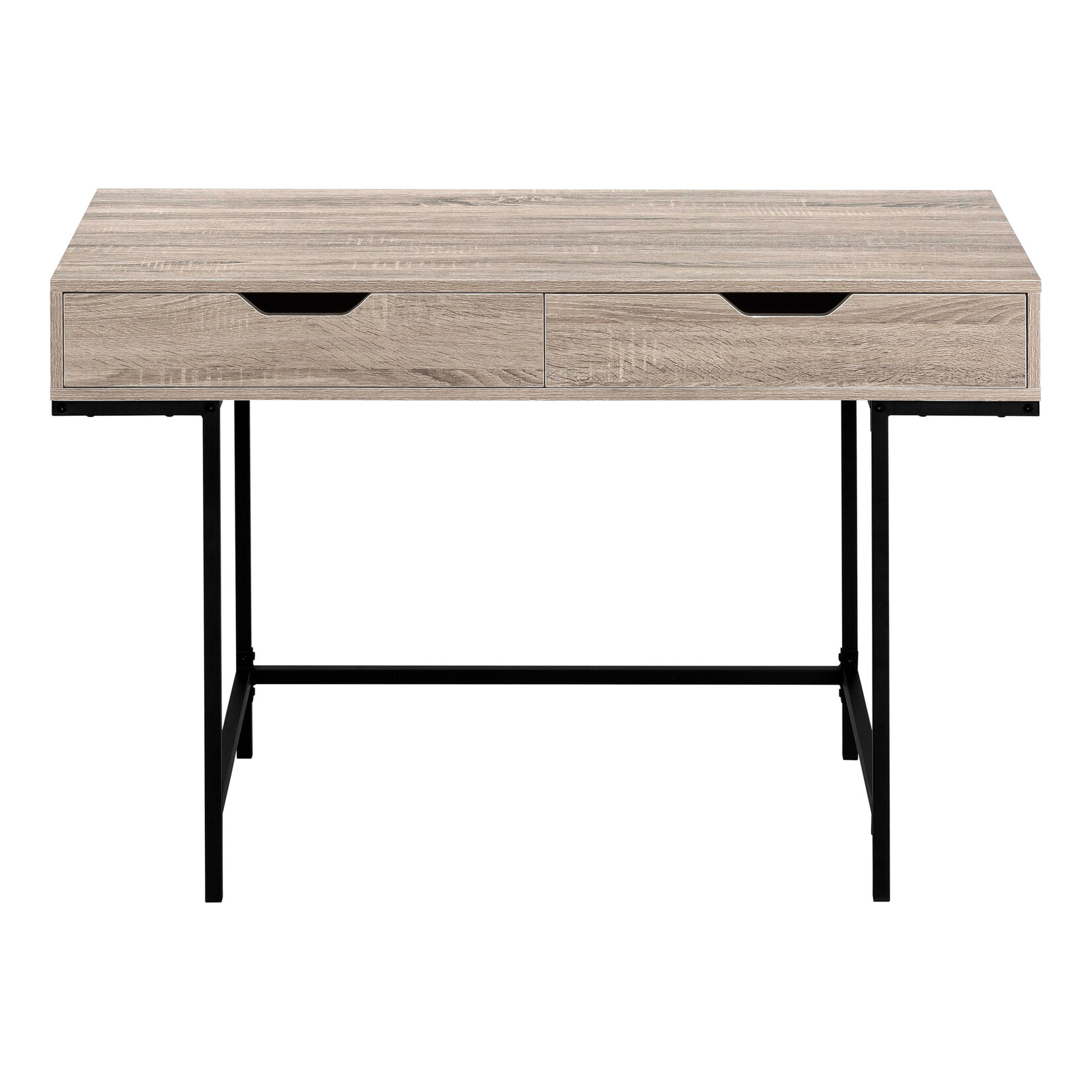 COMPUTER DESK - 48"L / DARK TAUPE / BLACK METAL